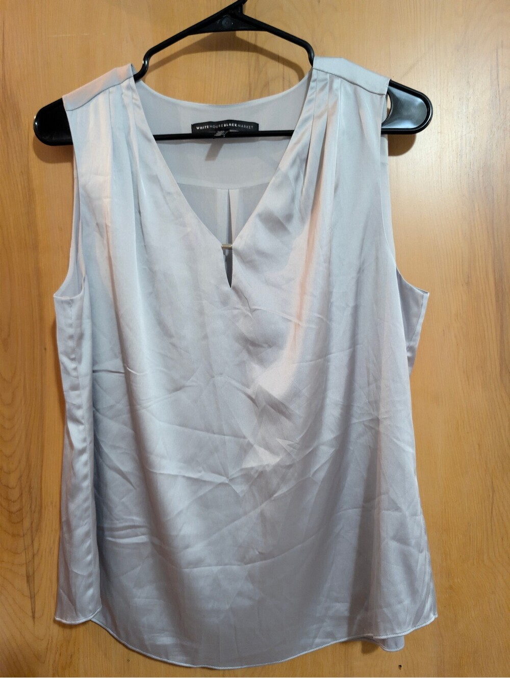 White House Black Market Sleeveless V-Neck Blouse, Medium